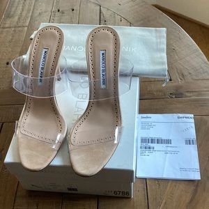 NEW - 37.5  Manolo Blahnik Scolto PVC Sandal